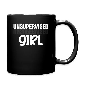 Unsupervised Girl Funny Flirting - Full Colour Mug - black - Right