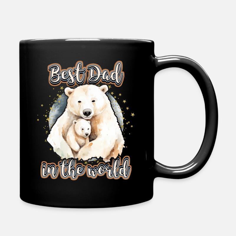 Best Dad In The World, Spruch Vatertag, Eisbären - Tasse einfarbig - Schwarz