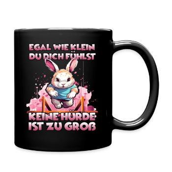 Kaninhop Hase Motiv für Kaninchenhalter Kaninhop - Tasse einfarbig - Schwarz - Rechts