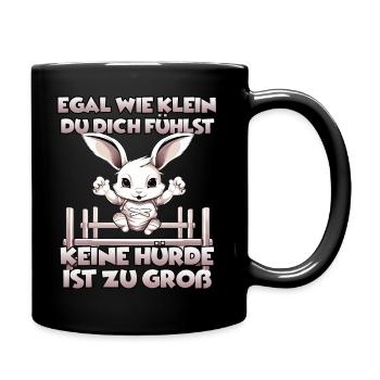 Kaninhop Dein Kaninchen als Hindernis-Champion - Tasse einfarbig - Schwarz - Rechts