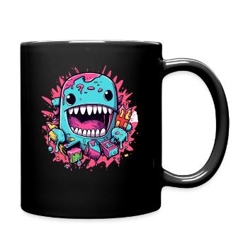 Kleines Japanisches Monster - Tasse einfarbig - Schwarz - Rechts