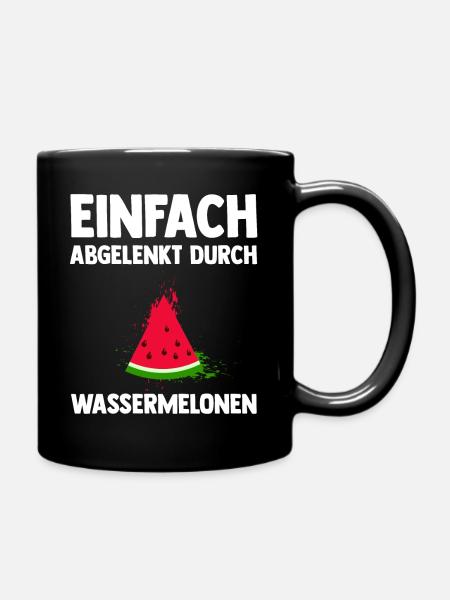 Früchte Wassermelone - Tasse einfarbig - Schwarz