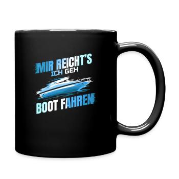 Motorboot Design Geschenk für Kapitän Motor Boot - Tasse einfarbig - Schwarz - Rechts