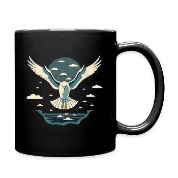 La Mouette Vole Au-Dessus De La Mer, Oiseau Libre, Oiseau - Mug uni - noir - Droite