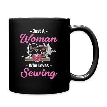 Juste une femme qui aime coudre - Mug uni - noir - Droite