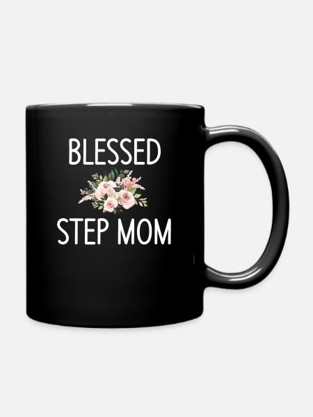 Gesegnete Stiefmutter Lustige Stiefmutter - Tasse einfarbig - Schwarz