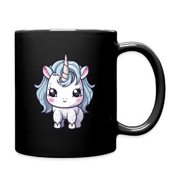 Licorne mignon bébé bande dessinée - Mug uni - noir - Droite