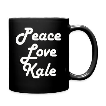 Cute Vegetarian Gift Vegan Quote Peace Love Kale - Tasse einfarbig - Schwarz - Rechts