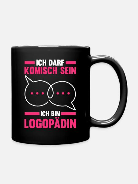 Logopädie Logopädin - Tasse einfarbig - Schwarz