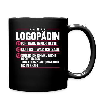 Logopädie Logopädin - Tasse einfarbig - Schwarz - Rechts