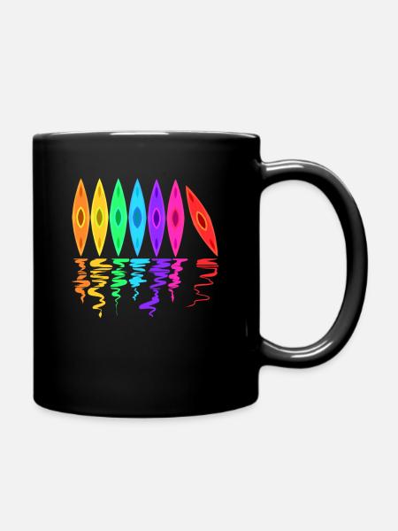 Kayaks colorés cadeau pour kayakiste pagaie - Mug uni - noir