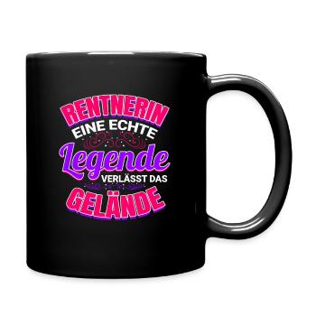 Rentnerin Geschenk für Legende Rente Ruhestand - Tasse einfarbig - Schwarz - Rechts