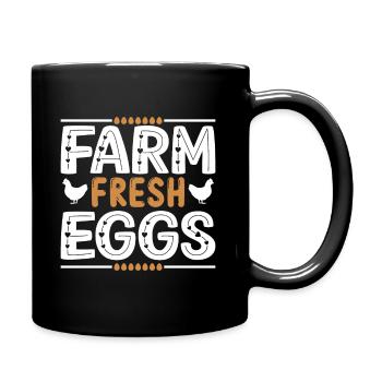 Oeufs frais de la ferme - Mug uni - noir - Droite