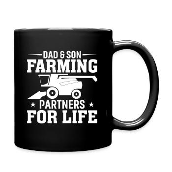 Father and Son - Partners for Life Agriculture - Full Colour Mug - black - Right