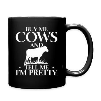 Achetez-moi des vaches et dites-moi que je suis jolie - Mug uni - noir - Droite