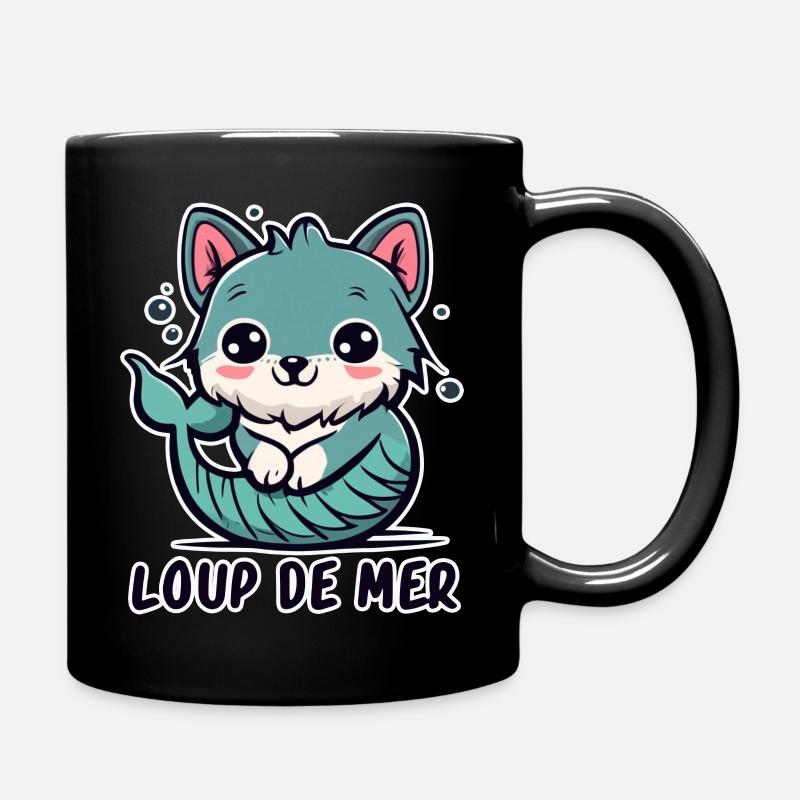 loup de mer citation humour pour marin - Mug uni - noir