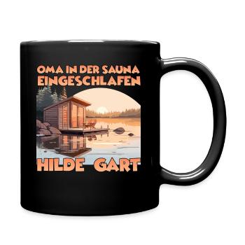 Sauna T finnische Sauna Wellness für Saunagänger - Tasse einfarbig - Schwarz - Rechts