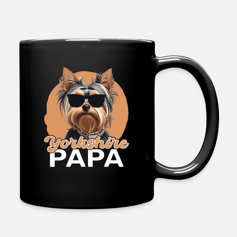 Yorkshire Terrier Papa - Tasse einfarbig - Schwarz