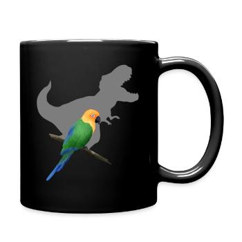 T-Rex shadow parrot - Tasse einfarbig - Schwarz - Rechts