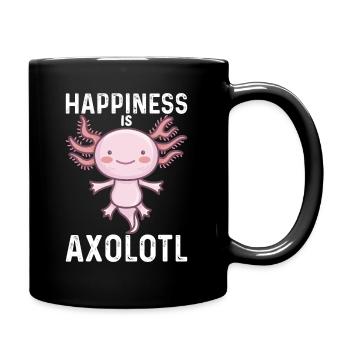 Glück Ist Axolotl - Tasse einfarbig - Schwarz - Rechts