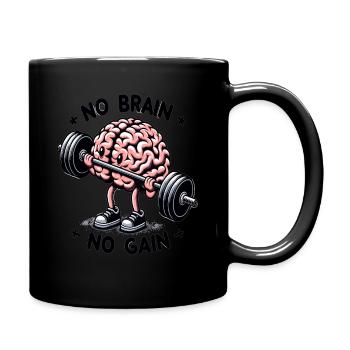 Brain lifting weights - Tasse einfarbig - Schwarz - Rechts
