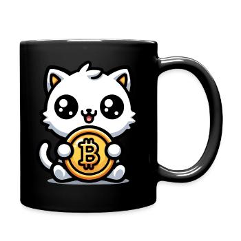 Bitcoin cat - Tasse einfarbig - Schwarz - Rechts