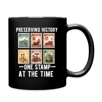 Stamp Collector Postage Stamping Philatelist Men - Full Colour Mug - black - Right