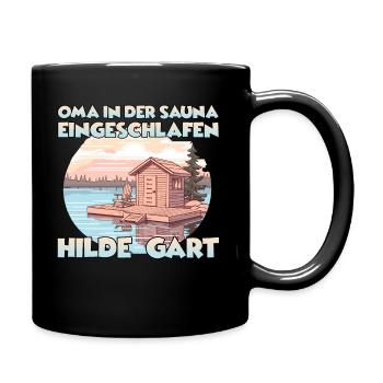Lustiges Saunen Frauen T Wellness Spa Thermen - Tasse einfarbig - Schwarz - Rechts