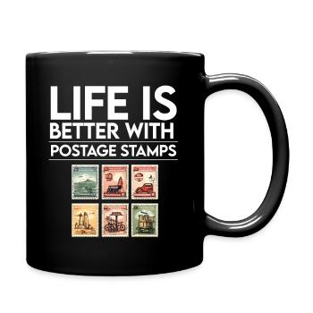 Stamp Collector Postage Stamping Philatelist Men - Full Colour Mug - black - Right