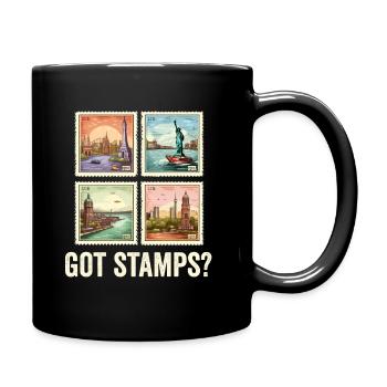 Stamp Collector Postage Stamping Philatelist Men - Full Colour Mug - black - Right