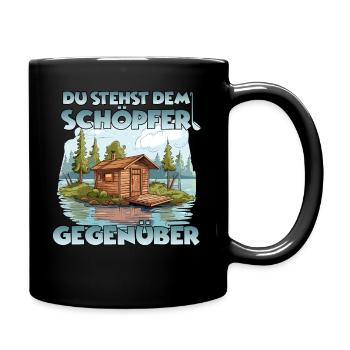 Lustiges Sauna Outfit Thermalbad Saunagänger Sauna - Tasse einfarbig - Schwarz - Rechts