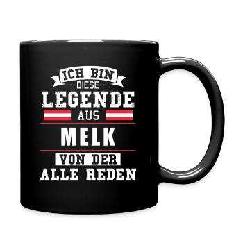 Stadt Melk Österreich Legende Spruch - Tasse einfarbig - Schwarz - Rechts