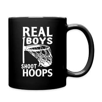De vrais gars qui tirent des paniers - Mug uni - noir - Droite