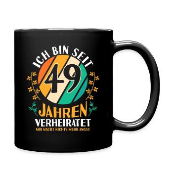 Ehe Zederne Hochzeit Seit 49 Jahren Verheiratet Ho - Tasse einfarbig - Schwarz - Rechts