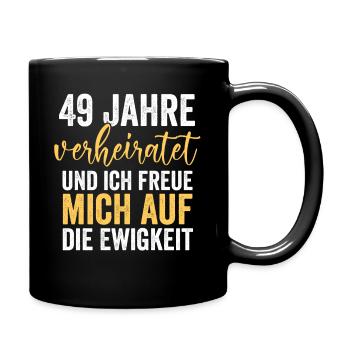 Ehe Zederne Hochzeit Seit 49 Jahren Verheiratet Ho - Tasse einfarbig - Schwarz - Rechts