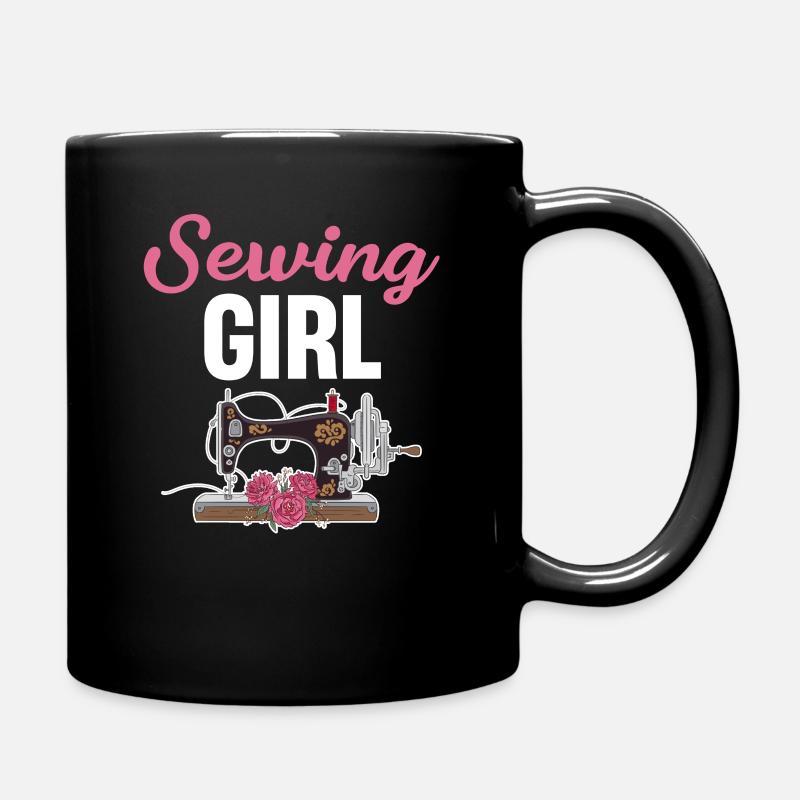 Fille à coudre drôle couturière Quilter couture - Mug uni - noir