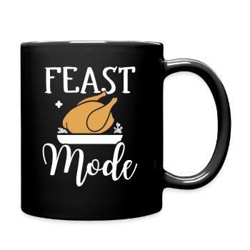 Mode Of Feast - Funny Thanksgiving Turkey - Full Colour Mug - black - Right
