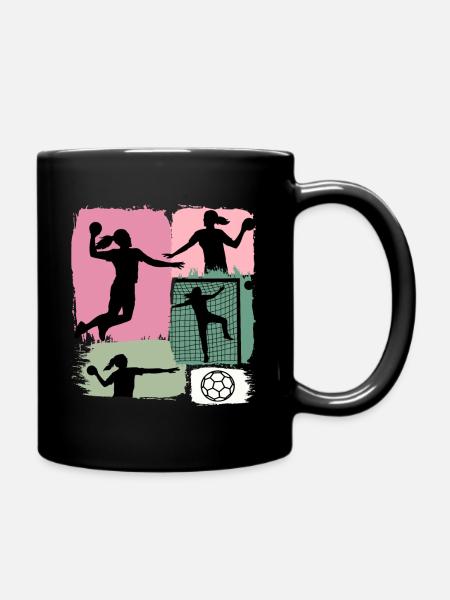 Hallen Sport Handballerin Handballverein Handball - Tasse einfarbig - Schwarz