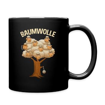 Schafe Landwirt Carton Schafwolle Baumwolle - Tasse einfarbig - Schwarz - Rechts