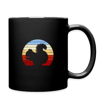 Eichhörnchen Vintage Geschenk Futter Nagetier mit - Tasse einfarbig - Schwarz - Rechts