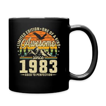 1983 Jahrgang - Tasse einfarbig - Schwarz - Rechts