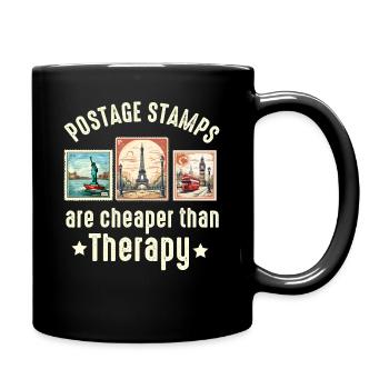 Briefmarkensammler Briefmarken Philatelisten Männer - Tasse einfarbig - Schwarz - Rechts