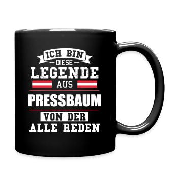Stadt Pressbaum Österreich Legende Spruch - Tasse einfarbig - Schwarz - Rechts