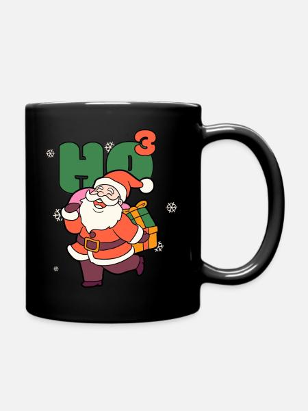 Santa Claus Weihnachtsmann Ho Ho Ho - Tasse einfarbig - Schwarz