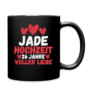Ehe Jadehochzeit 26 Jahre Verheiratet Hochzeitstag - Tasse einfarbig - Schwarz - Rechts
