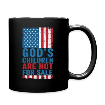 God's Children Are Not For Sale Christian Children - Full Colour Mug - black - Right