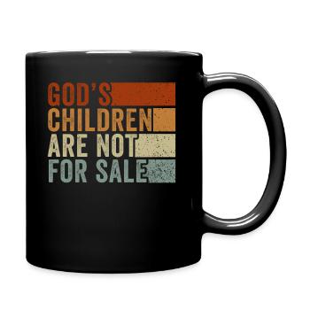 God's Children Are Not For Sale Christian Children - Full Colour Mug - black - Right