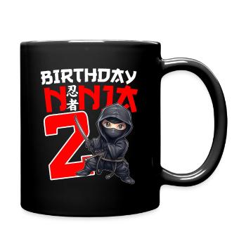 Kids Birthday Ninja Shirt - 2 Year Old Ninja Birth - Tasse einfarbig - Schwarz - Rechts