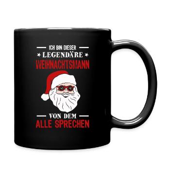 Weihnachtsmann Weihnachten Geschenk - Tasse einfarbig - Schwarz - Rechts