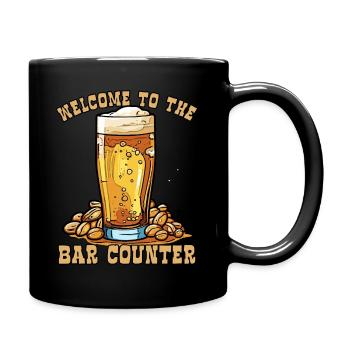 Welcome to the Counter: Peanuts and Beer - Full Colour Mug - black - Right